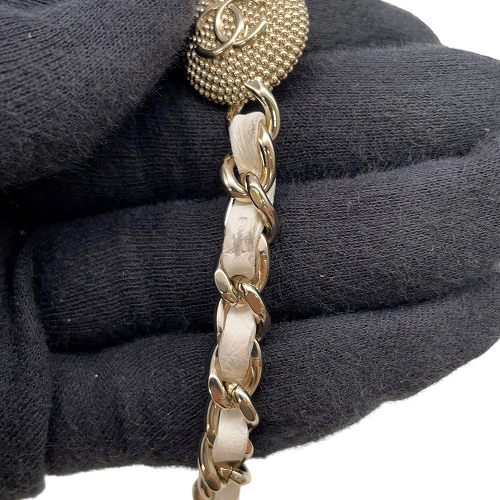 CHANEL Matelasse ChainShoulder Bag WhiteAP4299 Lambskin/Rhinestone