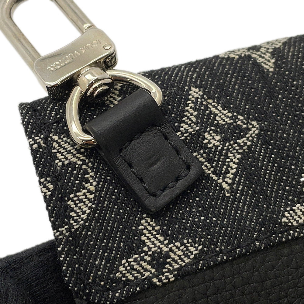 LOUIS VUITTON LVxNIGO Trio・Pouch NoirM81013 Monogram Denim Leather LV Squared