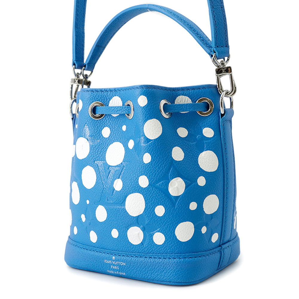 LOUIS VUITTON LV × YK Nano Noe Blue/WhiteM81985 Monogram Empreinte Leather Infinity Dot