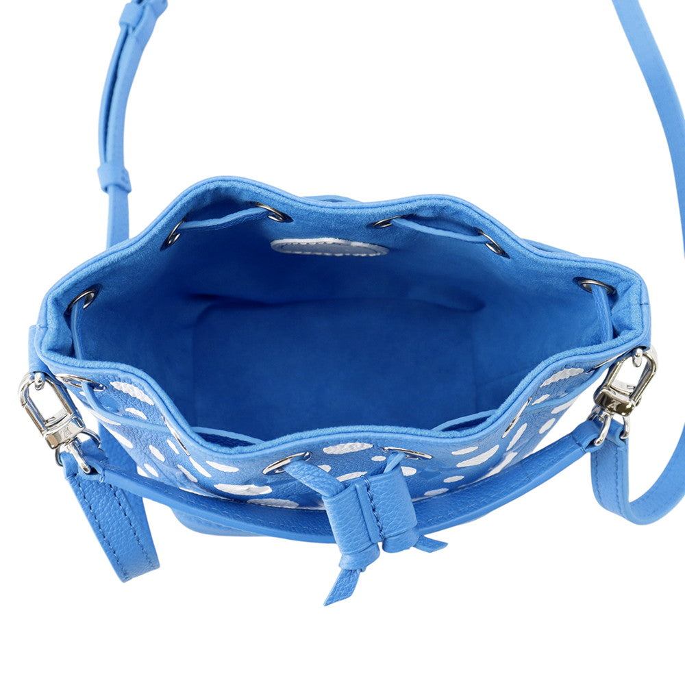 LOUIS VUITTON LV × YK Nano Noe Blue/WhiteM81985 Monogram Empreinte Leather Infinity Dot