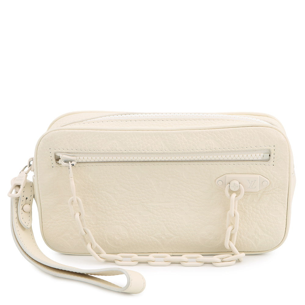 LOUIS VUITTON Pochette Volga WhiteM53551 Monogram Empreinte Leather