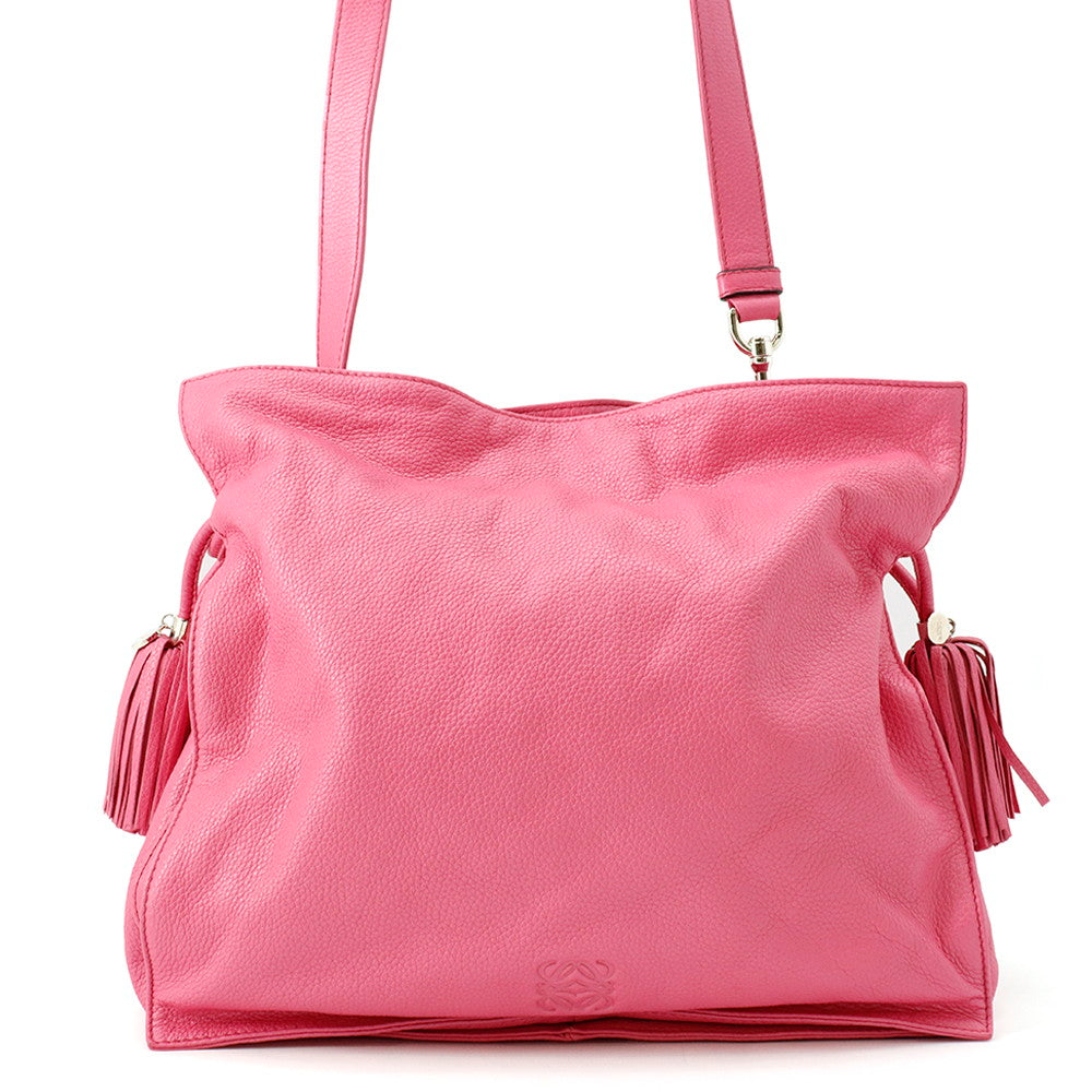 LOEWE Flamenco Shoulder Bag Pink Leather