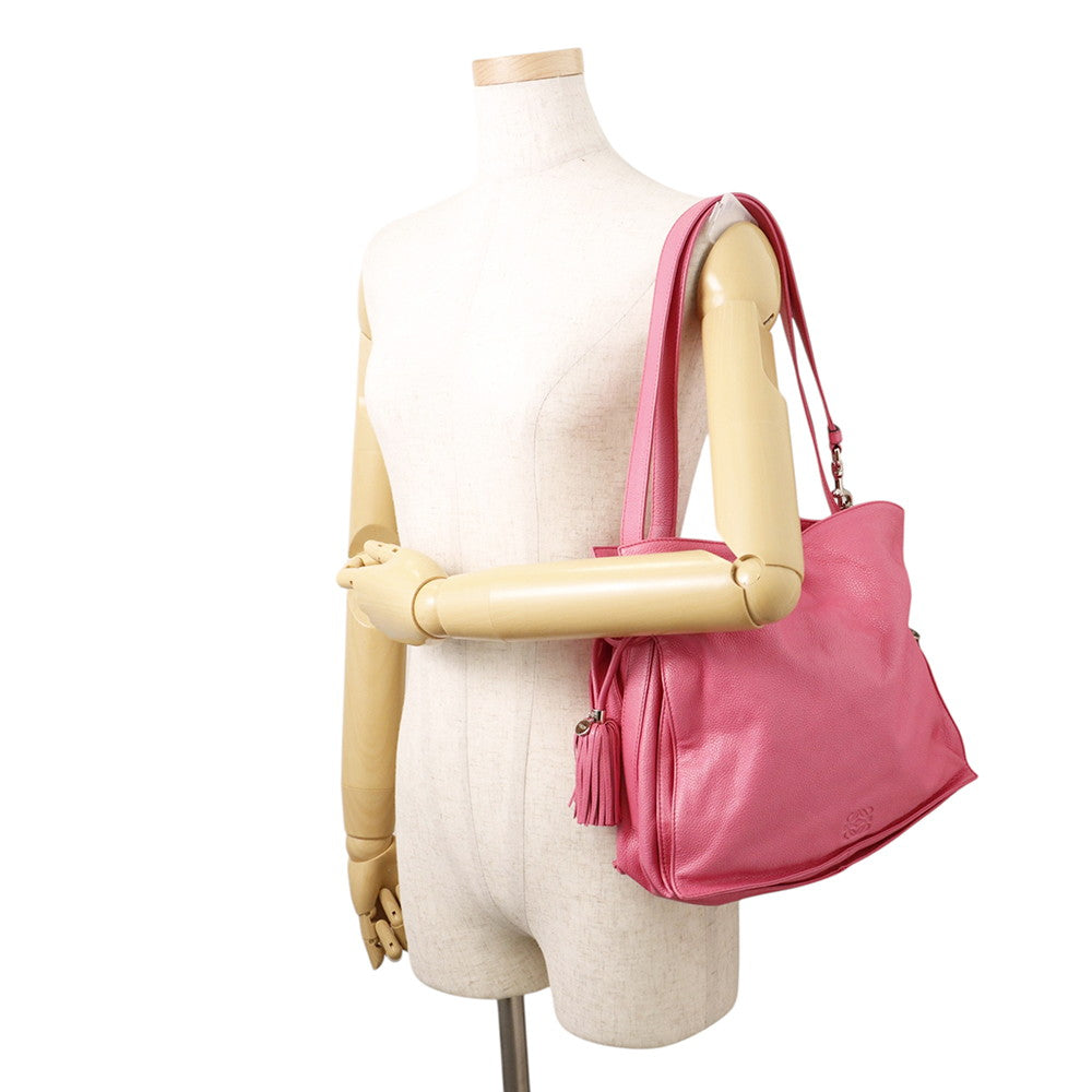 LOEWE Flamenco Shoulder Bag Pink Leather