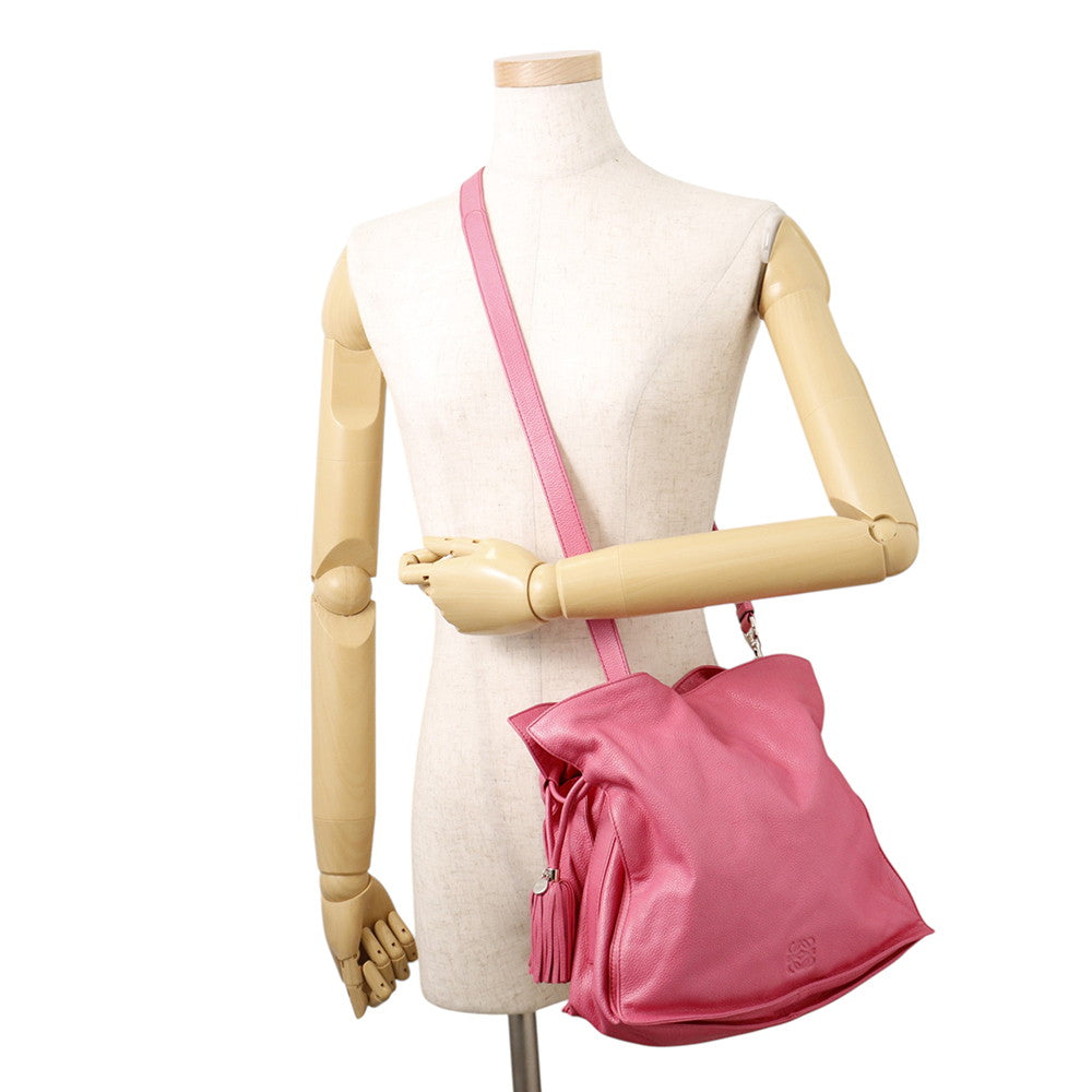 LOEWE Flamenco Shoulder Bag Pink Leather