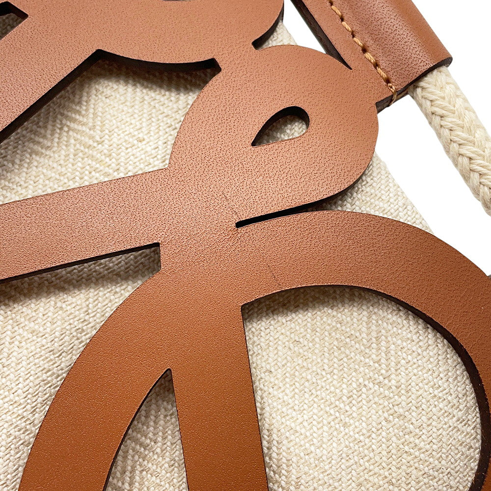 LOEWE Cut-out Shoulder Bag Brown/IvoryB922Q09X01 Leather Canvas