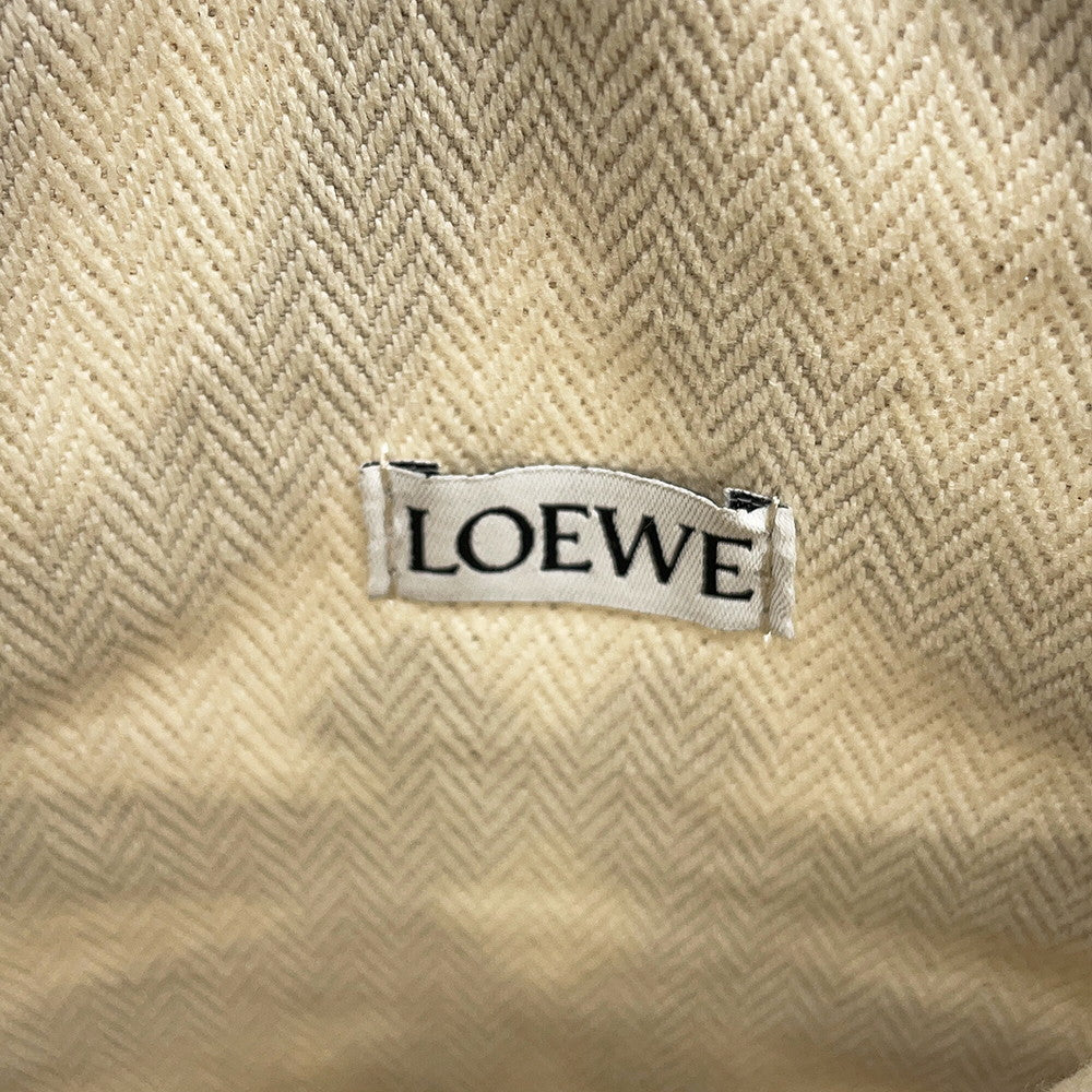 LOEWE Cut-out Shoulder Bag Brown/IvoryB922Q09X01 Leather Canvas
