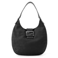 FENDI Zucchino One Shoulder Bag Black Canvas Leather