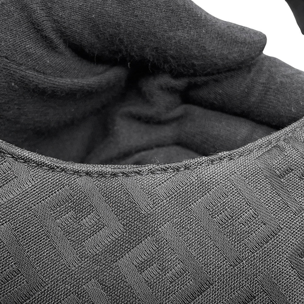 FENDI Zucchino One Shoulder Bag Black Canvas Leather