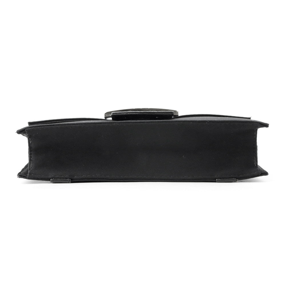 FENDI Shoulder Bag Black Cotton Leather