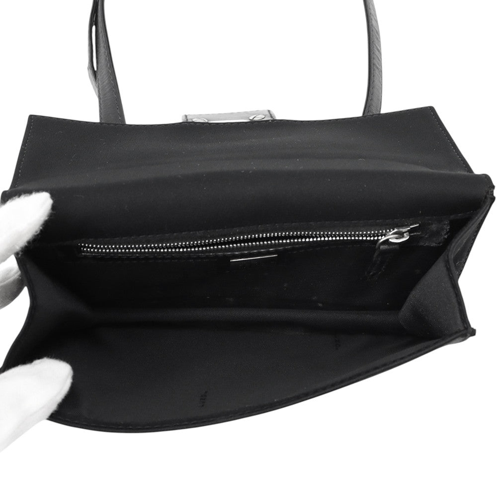 FENDI Shoulder Bag Black Cotton Leather