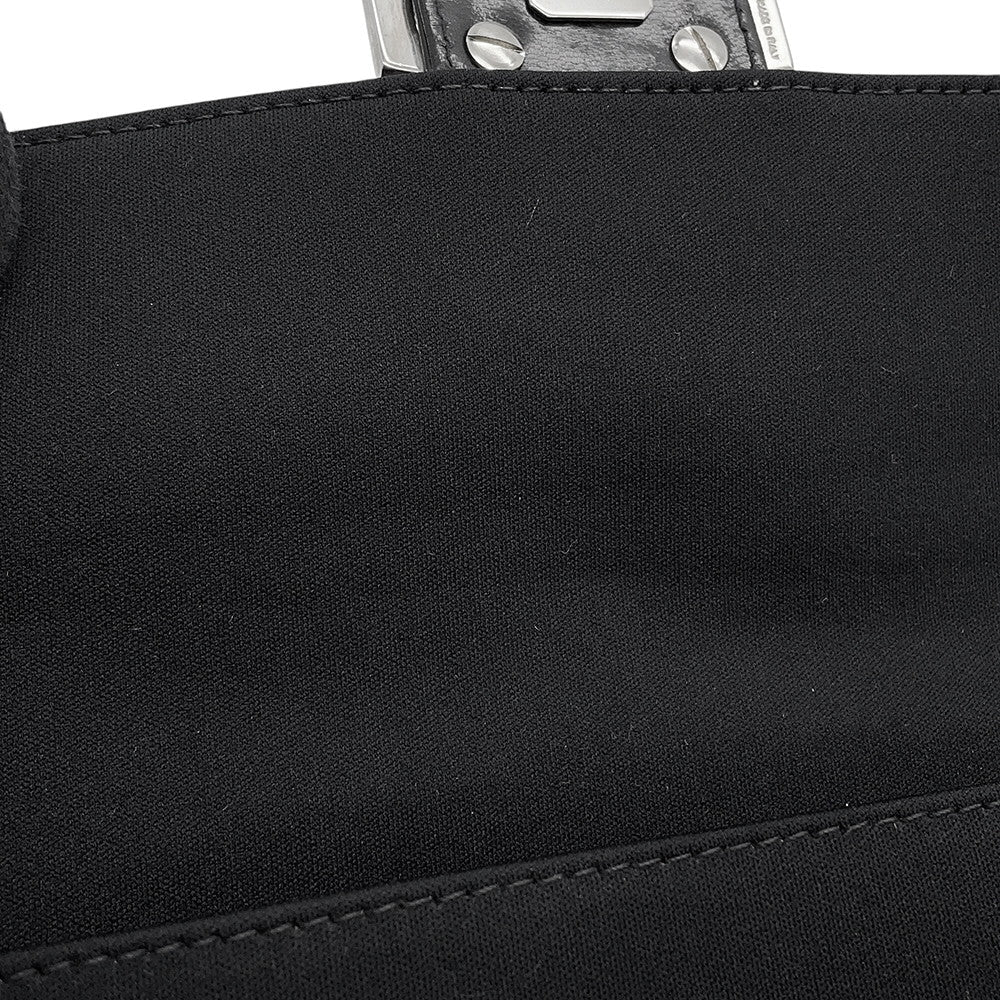 FENDI Shoulder Bag Black Cotton Leather