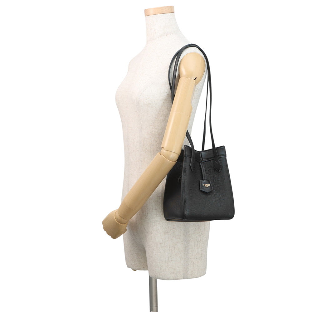 FENDI Origami Shoulder Bag Black8BS083 Leather Size Mini