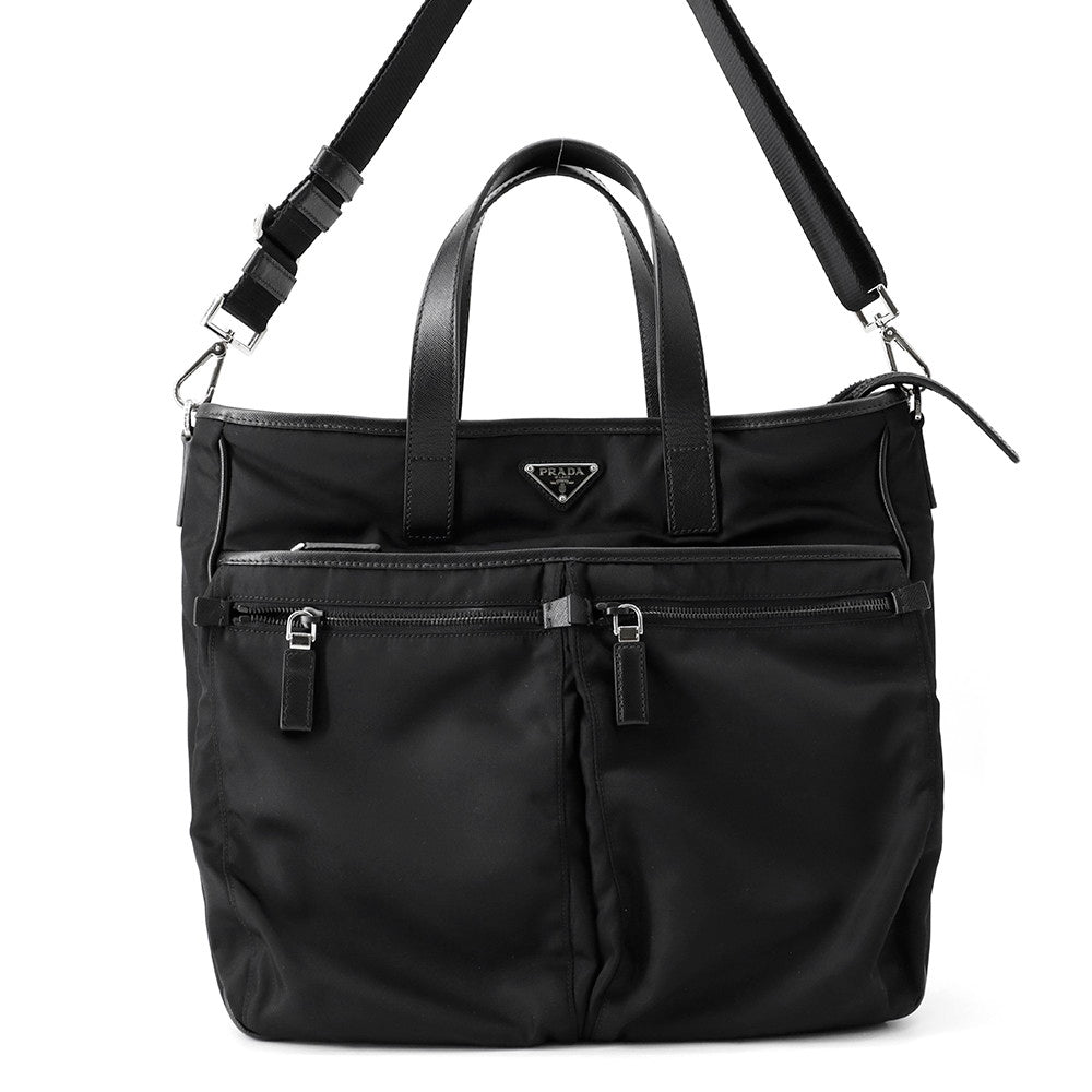 PRADA 2way Tote Bag Black2VG860 Nylon Leather
