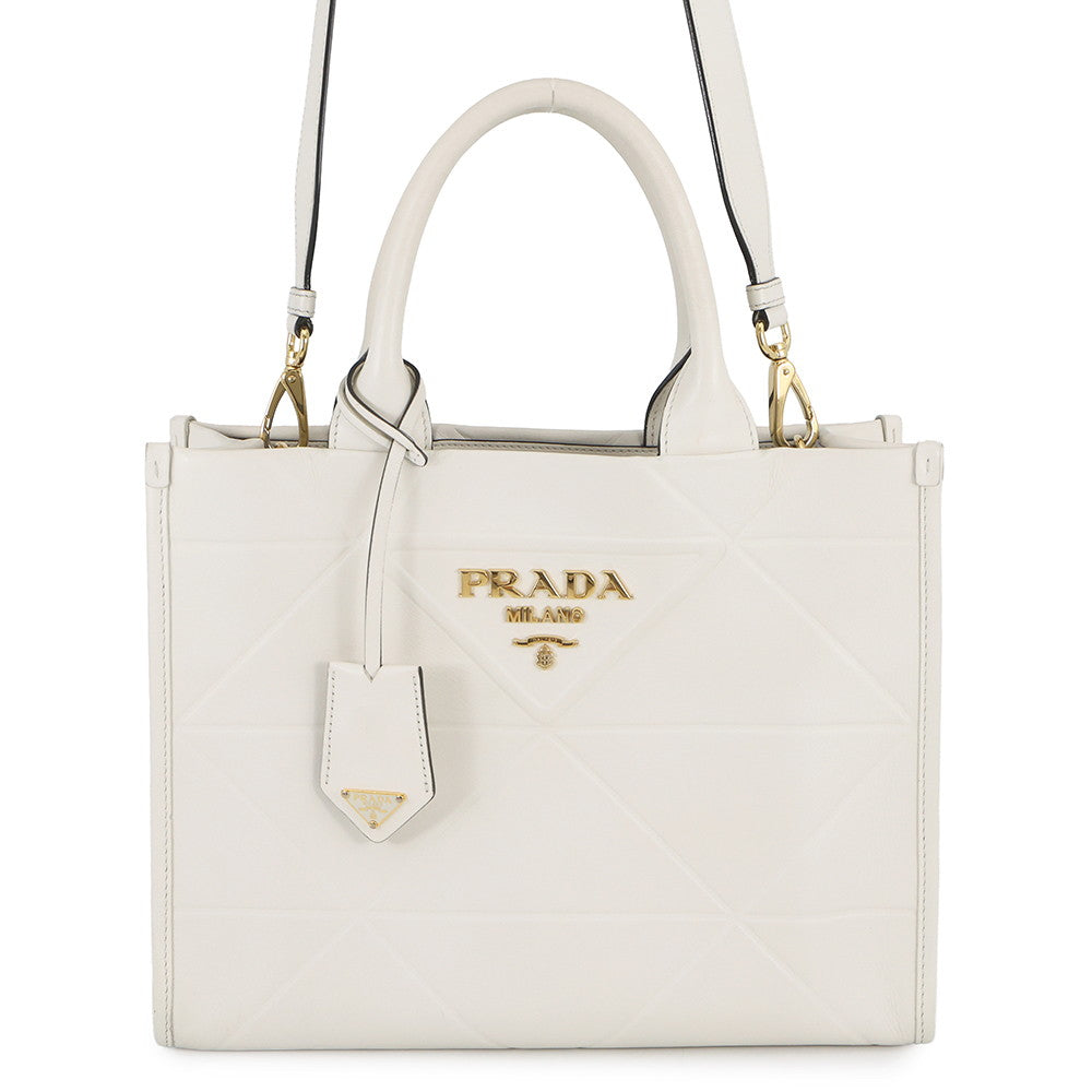 PRADA Symbol Top Titch 2-way Bag White1BA379_ASK_F0009 Leather Size Small