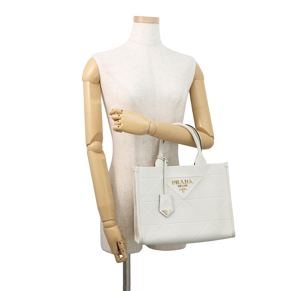 PRADA Symbol Top Titch 2-way Bag White1BA379_ASK_F0009 Leather Size Small