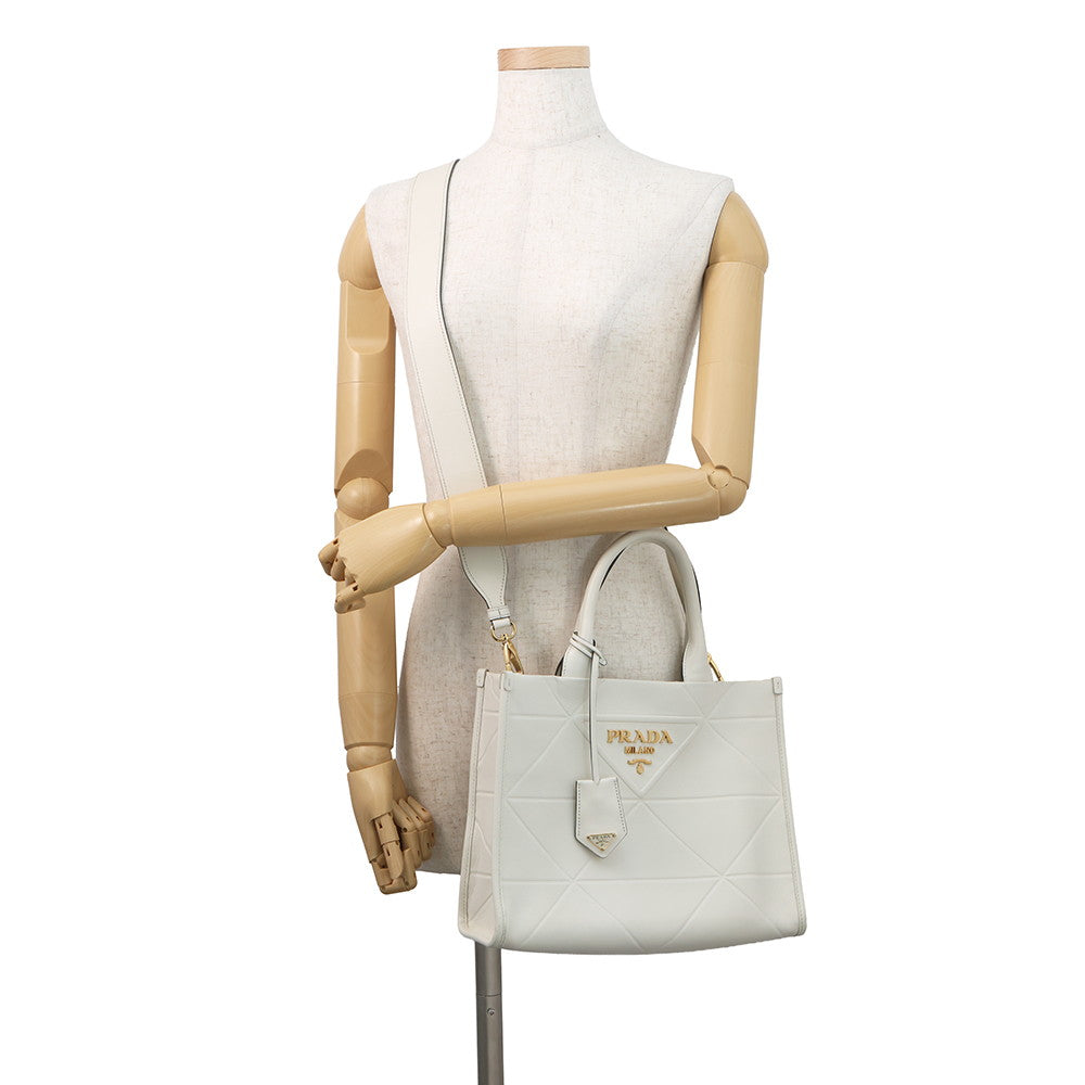 PRADA Symbol Top Titch 2-way Bag White1BA379_ASK_F0009 Leather Size Small