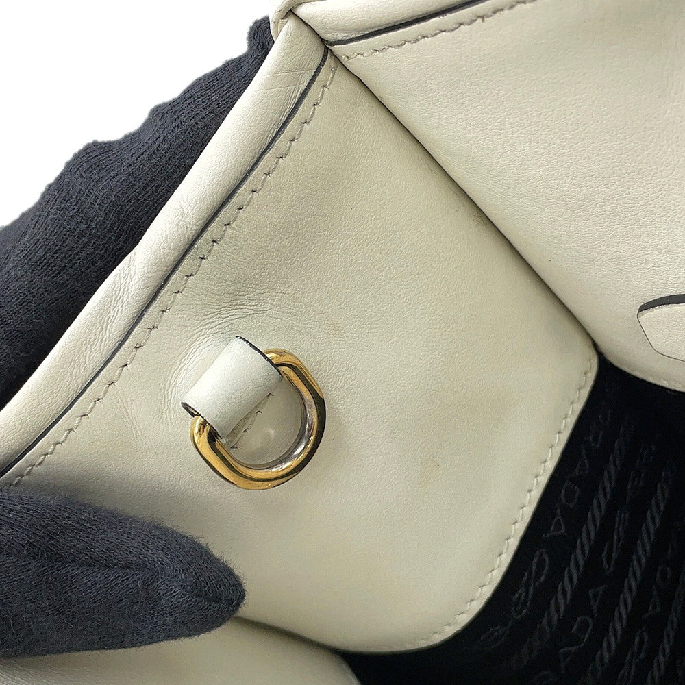 PRADA Symbol Top Titch 2-way Bag White1BA379_ASK_F0009 Leather Size Small