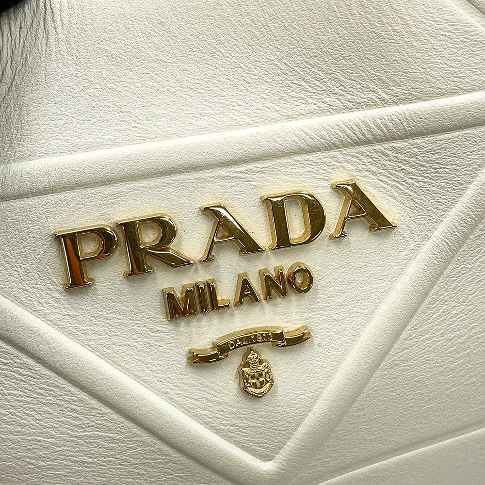 PRADA Symbol Top Titch 2-way Bag White1BA379_ASK_F0009 Leather Size Small