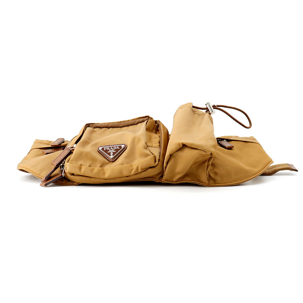 PRADA Logo Crossbody Bag BrownVA0056 Nylon