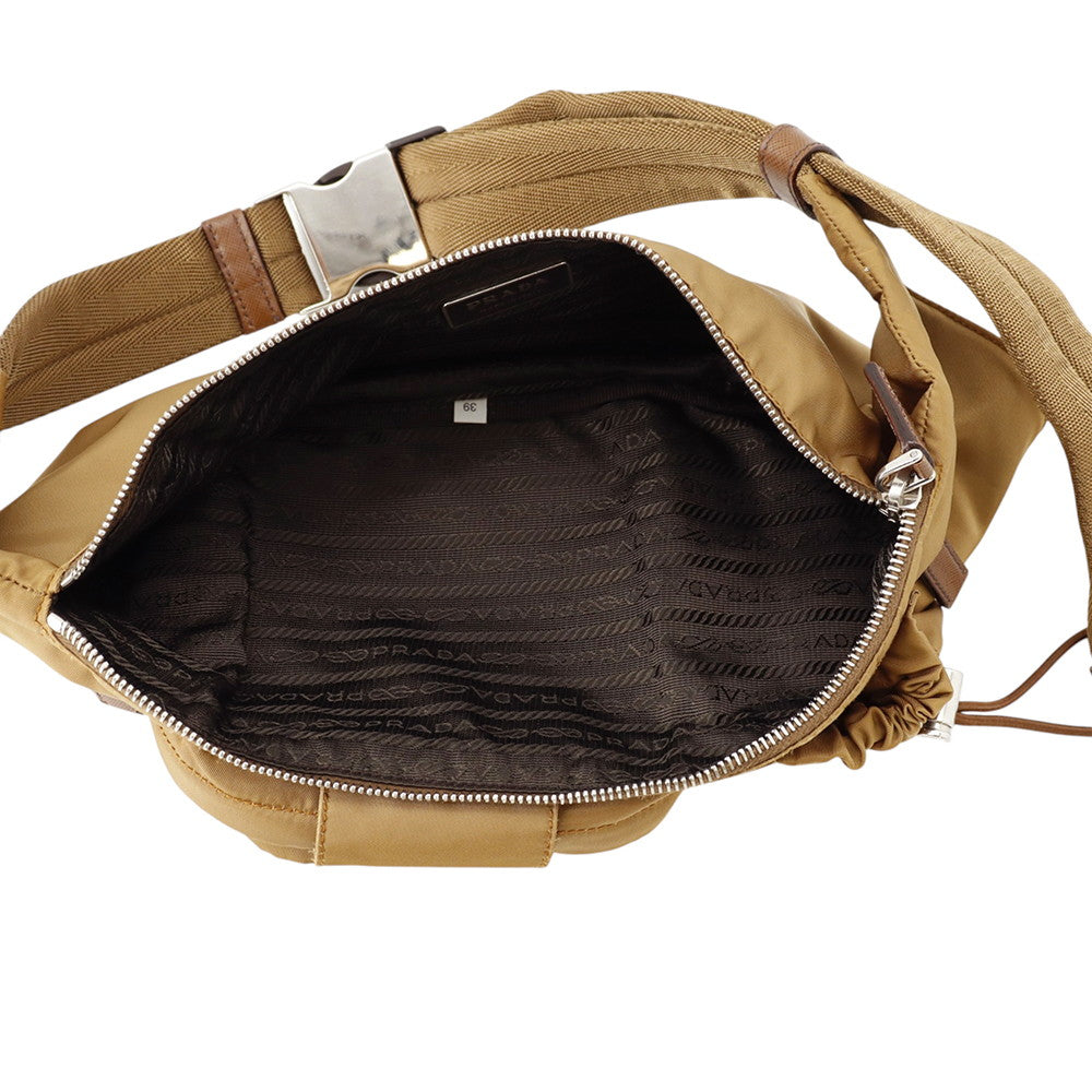 PRADA Logo Crossbody Bag BrownVA0056 Nylon
