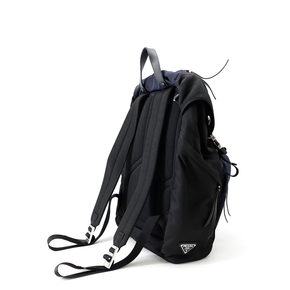 PRADA Camouflage Backpack Navy/Yellow/Black Nylon