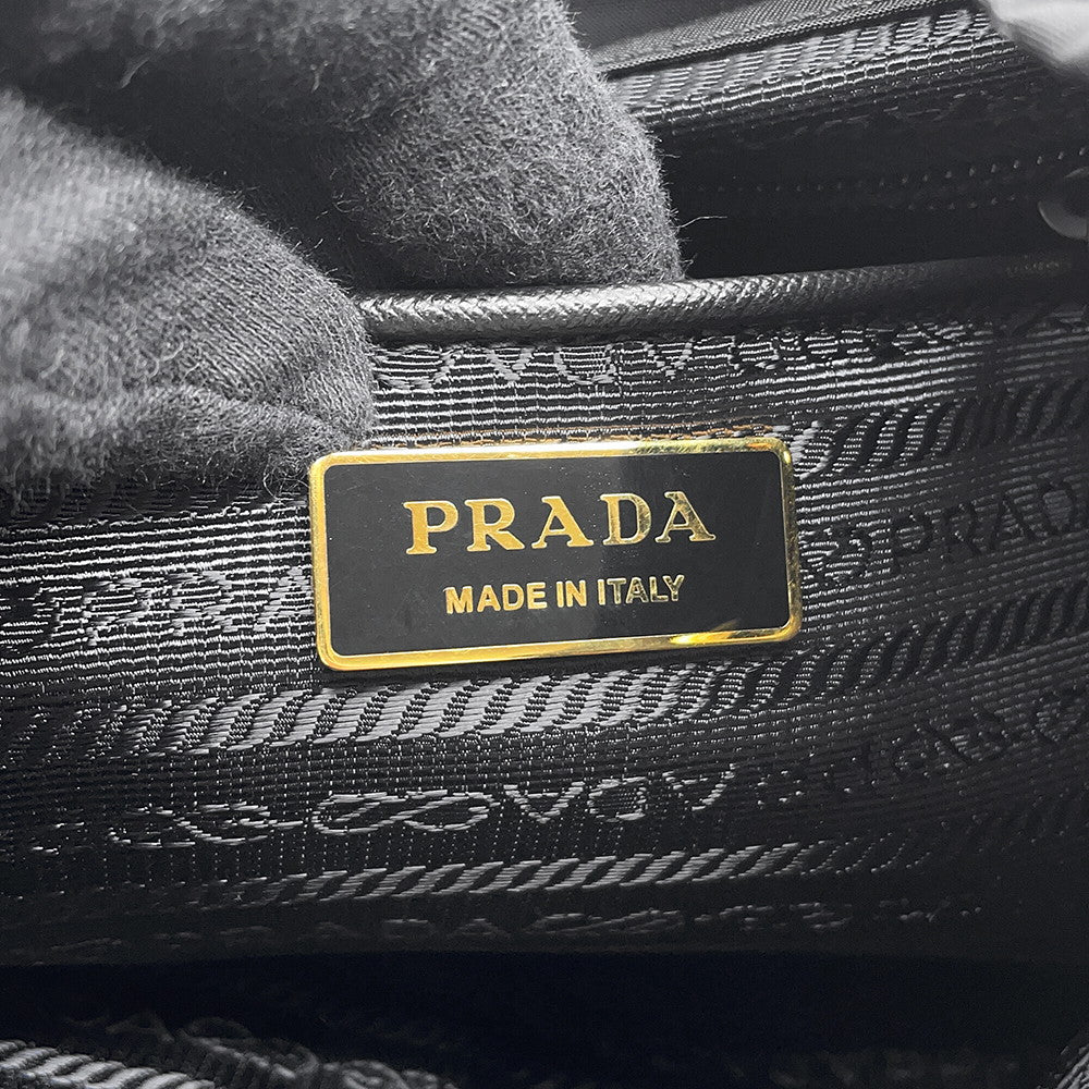 PRADA Robot Backpack Black/Multicolor1BZ677 Nylon Saffiano Leather Size Small