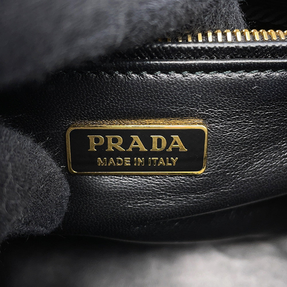 PRADA Galleria 2WAY Shoulder Bag Black/Multicolor Saffiano Leather