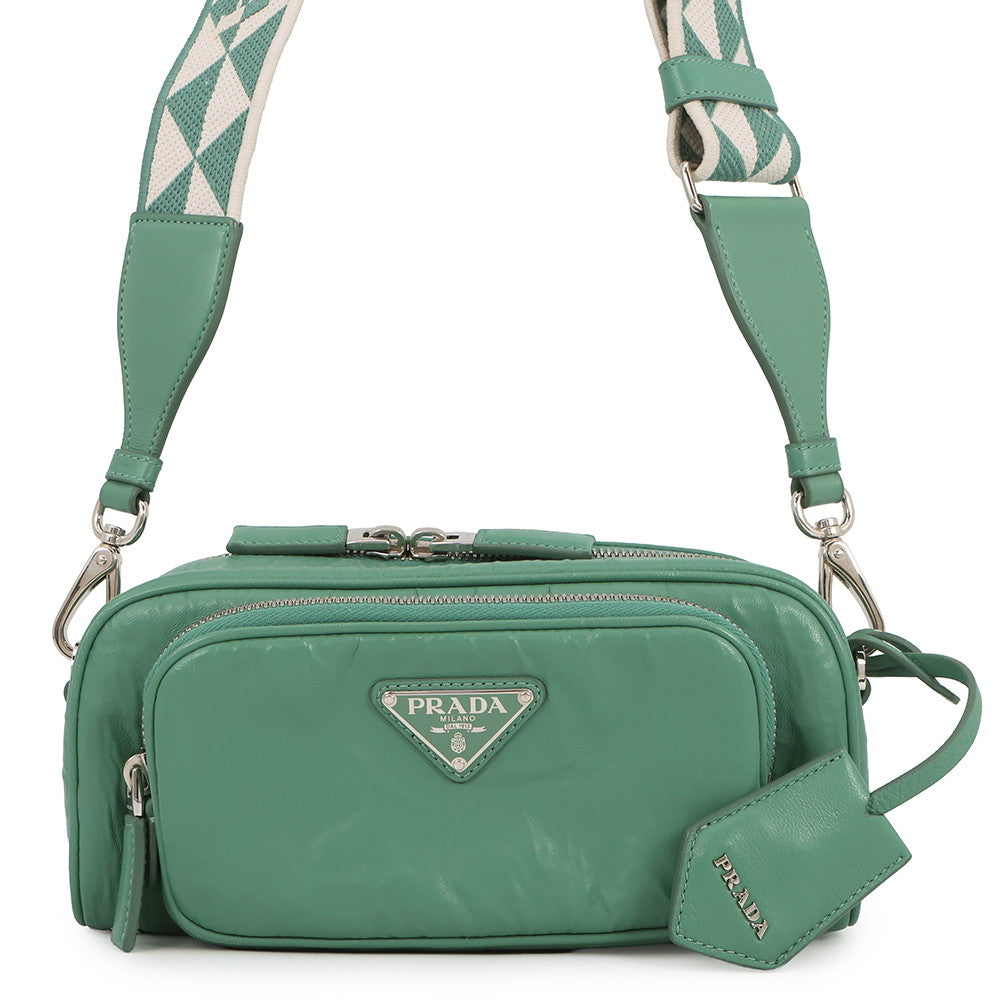 PRADA Nappa Antique Shoulder Green1BH198_UVL_F0092 Leather