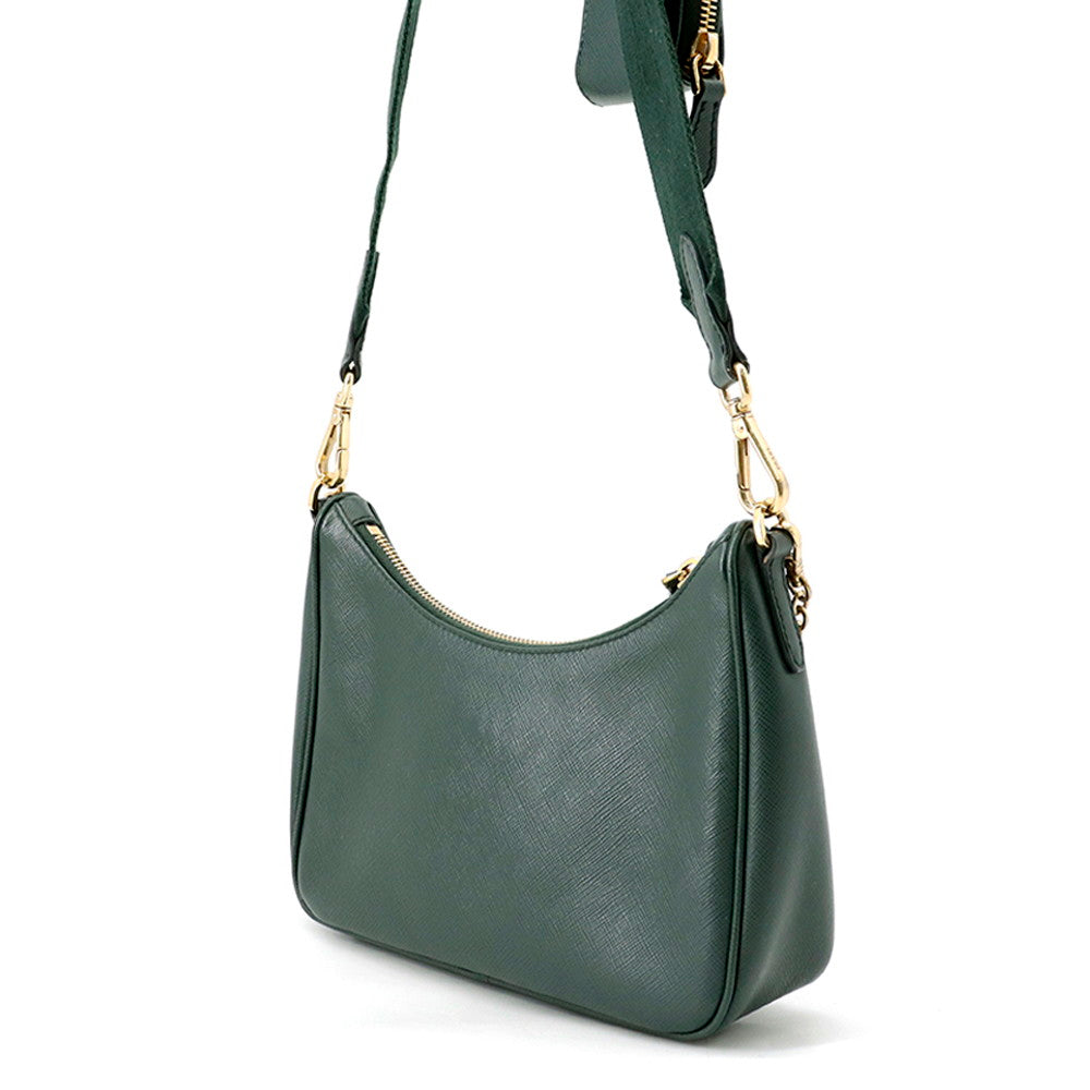 PRADA 2WAY Shoulder Bag Green1BH204 Saffiano Leather