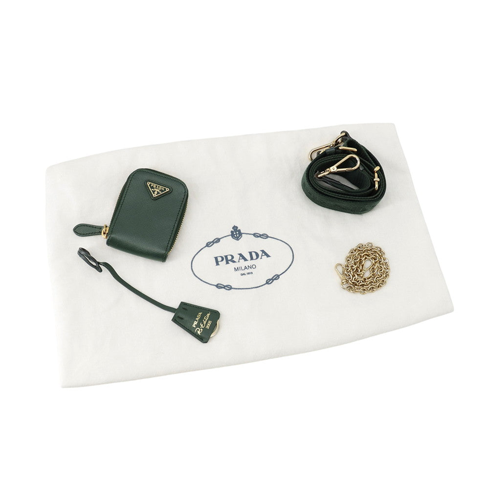 PRADA 2WAY Shoulder Bag Green1BH204 Saffiano Leather