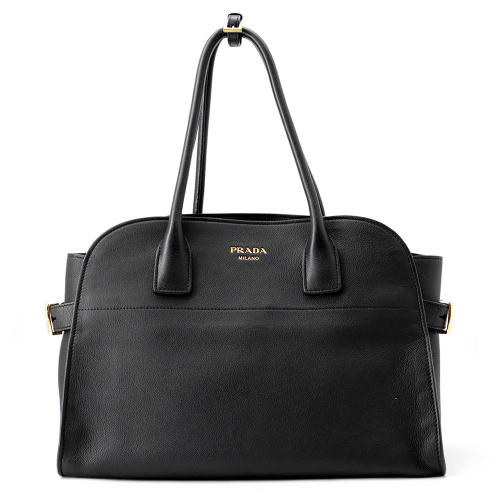 PRADA Logo Tote Bag Black1BG517 Leather