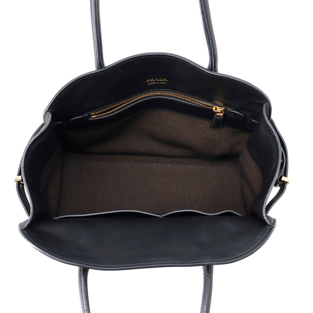 PRADA Logo Tote Bag Black1BG517 Leather