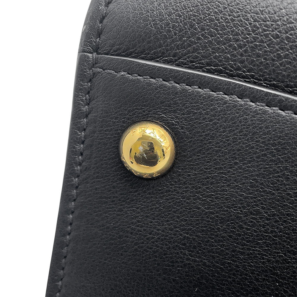 PRADA Logo Tote Bag Black1BG517 Leather