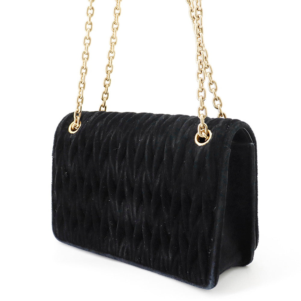 MIUMIU Chain Shoulder Bag Black5BP065 Velour