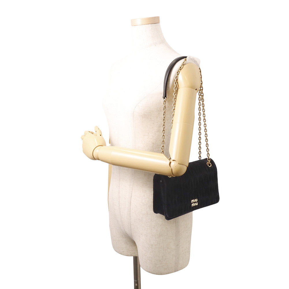 MIUMIU Chain Shoulder Bag Black5BP065 Velour