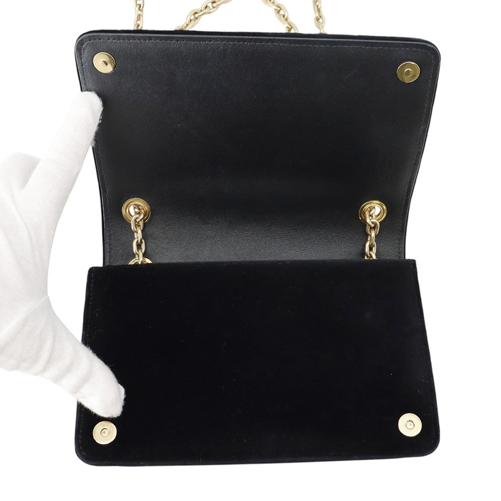 MIUMIU Chain Shoulder Bag Black5BP065 Velour