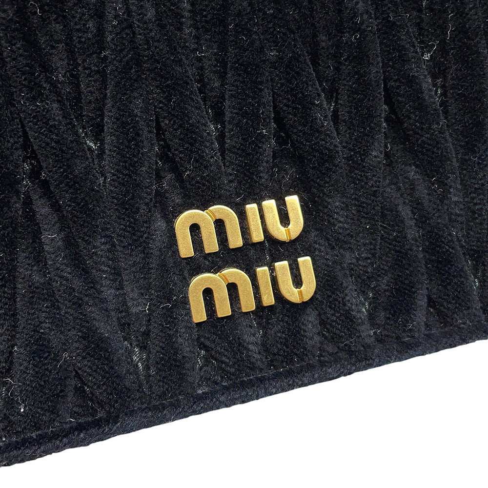 MIUMIU Chain Shoulder Bag Black5BP065 Velour