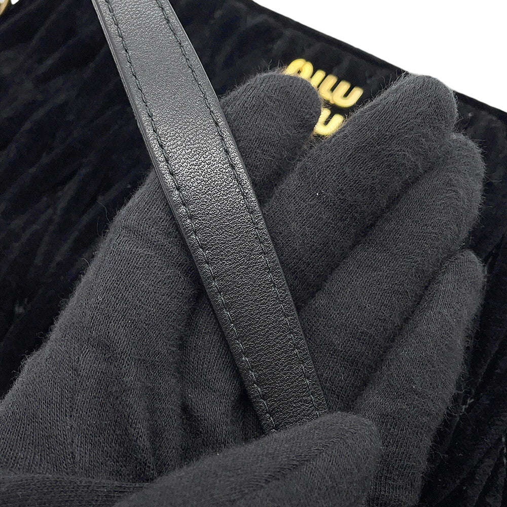 MIUMIU Chain Shoulder Bag Black5BP065 Velour