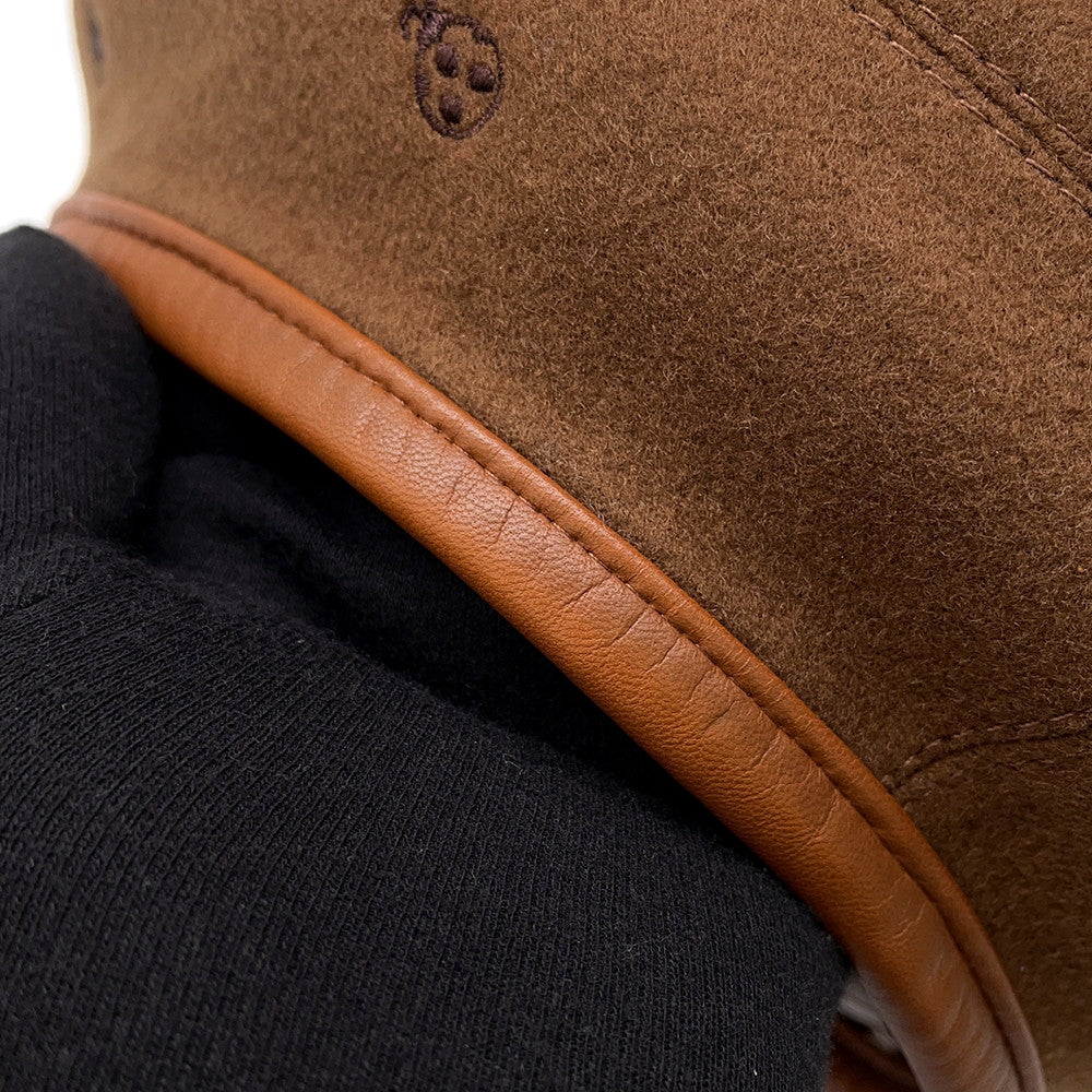 HERMES Saint-Honore beret Size 58 Brown Cashmere100%