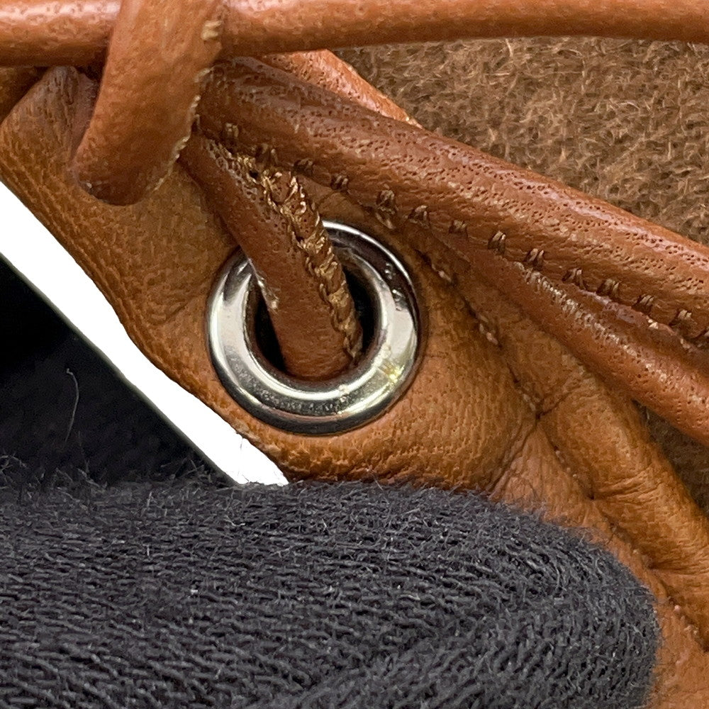 HERMES Saint-Honore beret Size 58 Brown Cashmere100%