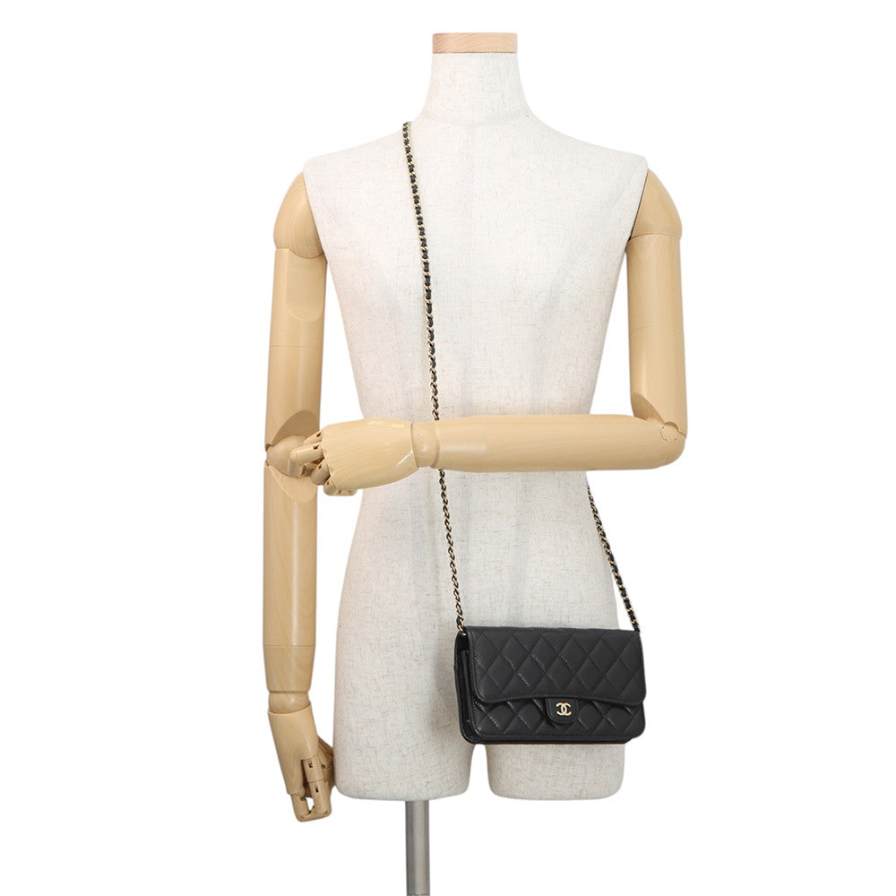 CHANEL Matelasse Chain Phone Case BlackAP3744 Caviar Leather