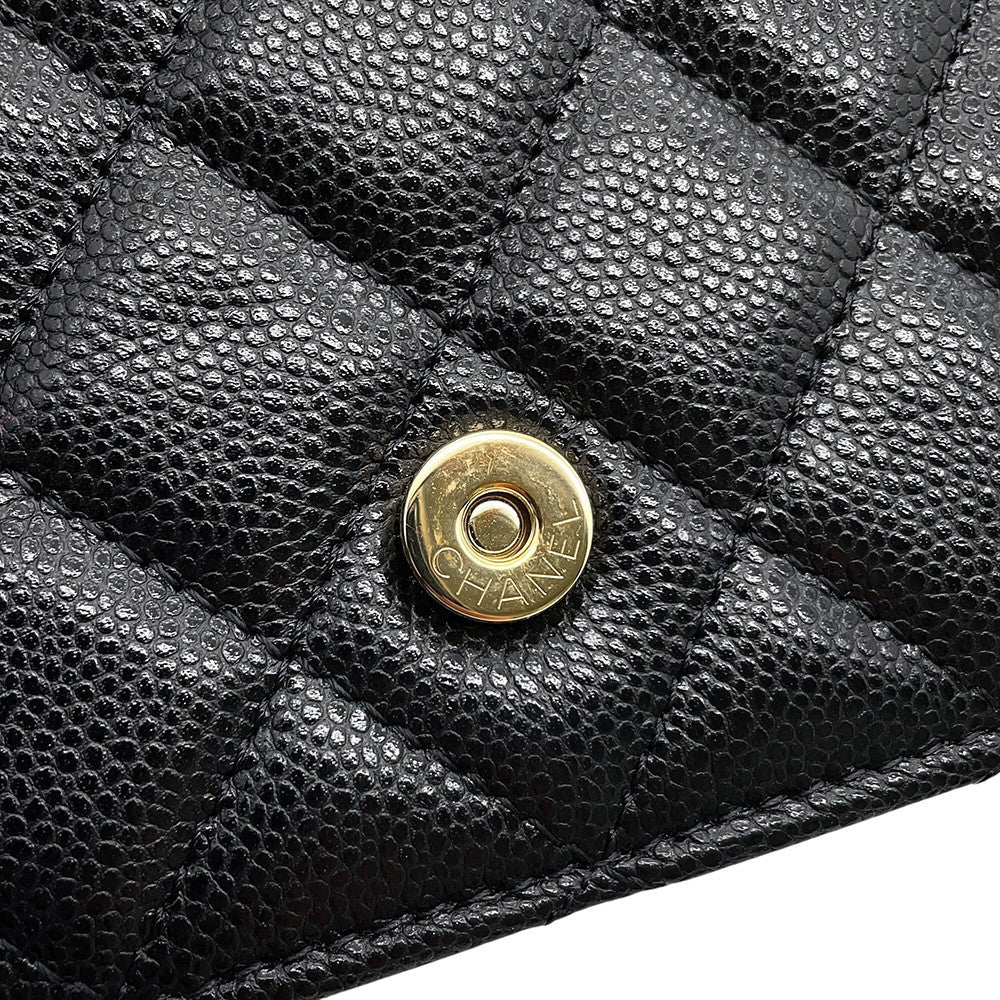 CHANEL Matelasse Chain Phone Case BlackAP3744 Caviar Leather