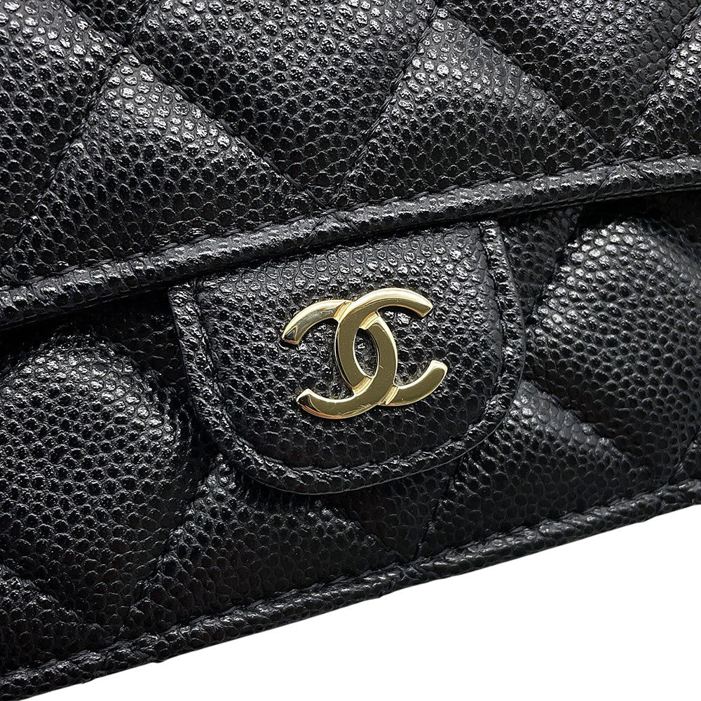 CHANEL Matelasse Chain Phone Case BlackAP3744 Caviar Leather