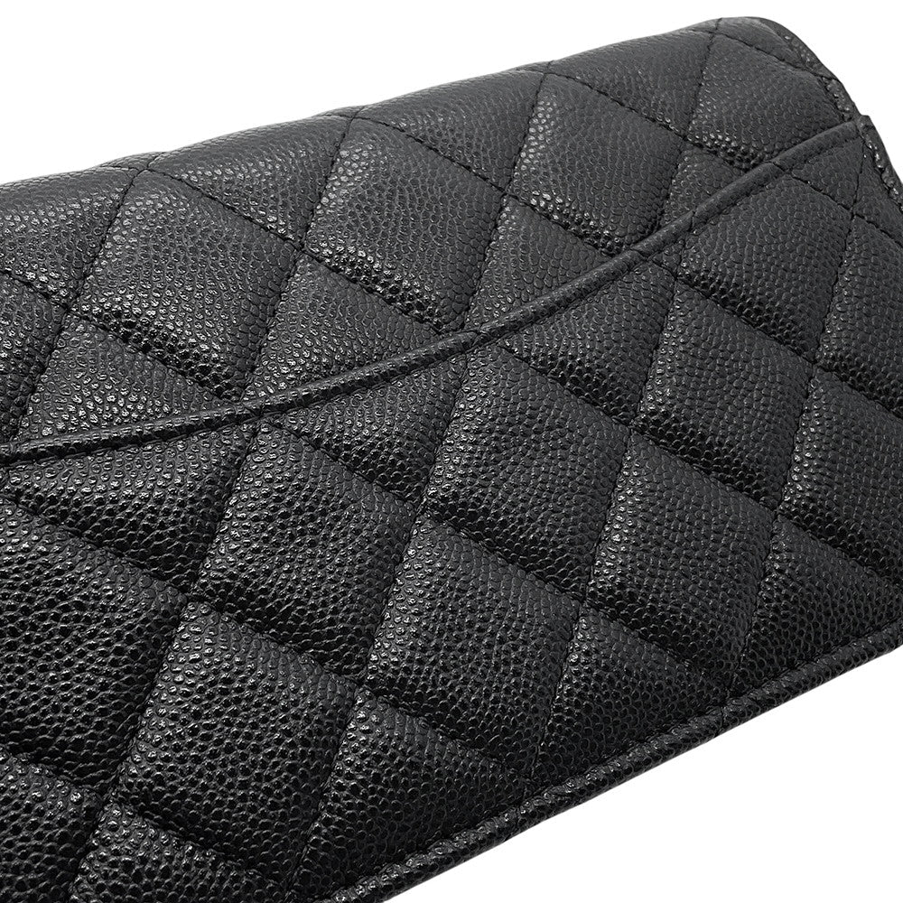 CHANEL Matelasse Chain Phone Case BlackAP3744 Caviar Leather