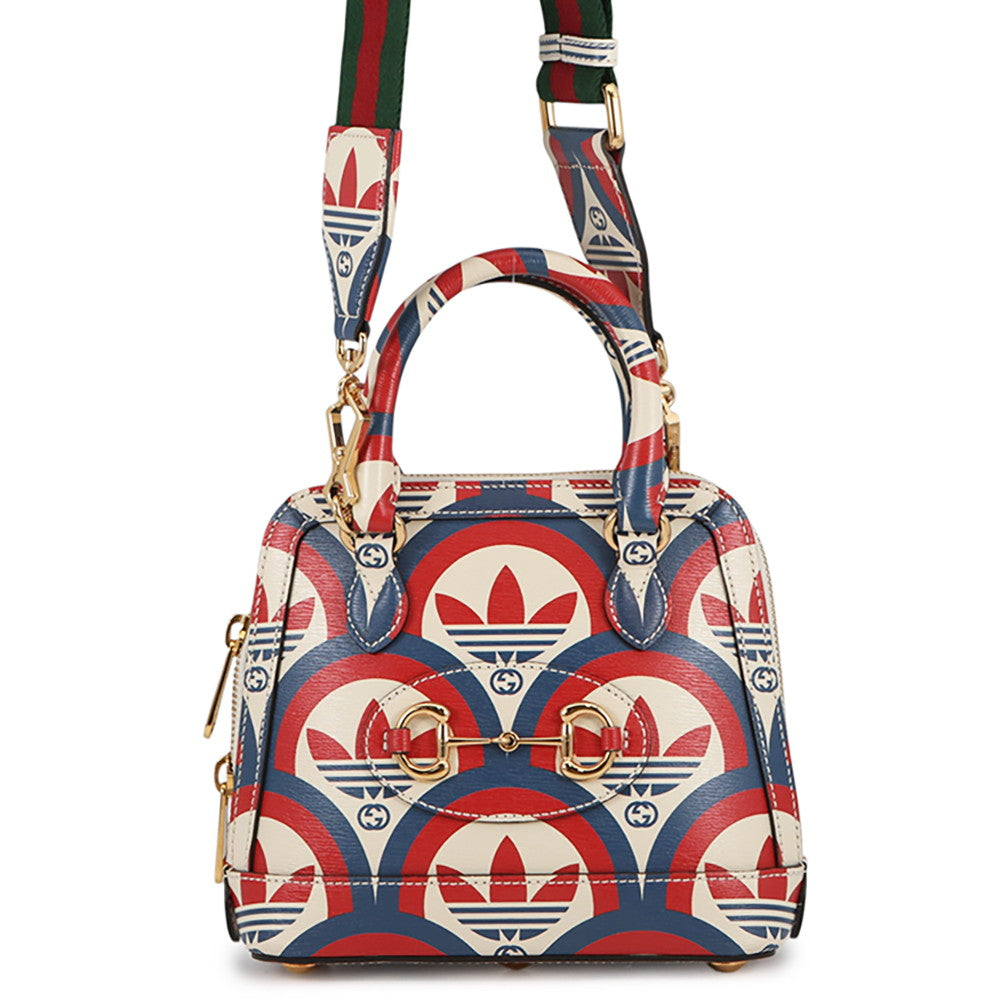 GUCCI Adidas collaboration Horsebit 2-way bag Red/White/Blue677212 Leather Size Mini