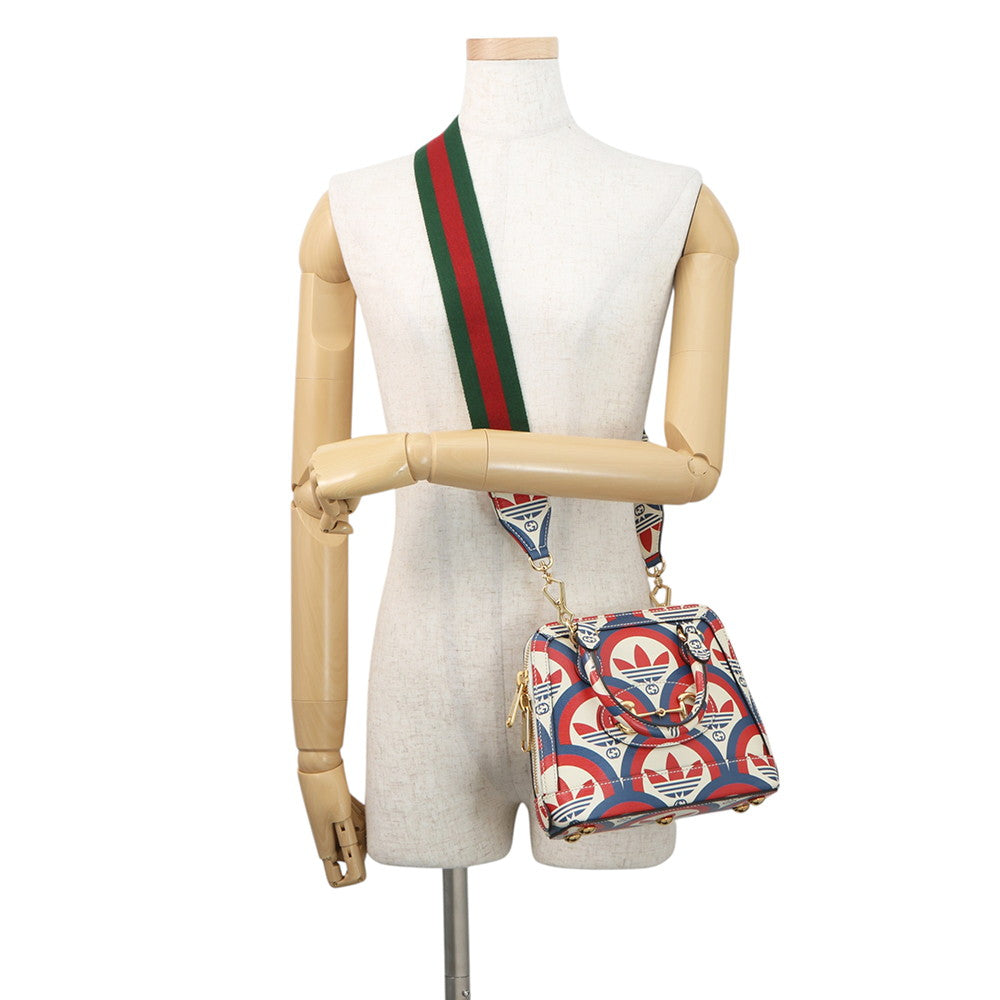GUCCI Adidas collaboration Horsebit 2-way bag Red/White/Blue677212 Leather Size Mini