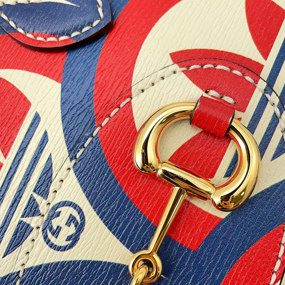 GUCCI Adidas collaboration Horsebit 2-way bag Red/White/Blue677212 Leather Size Mini