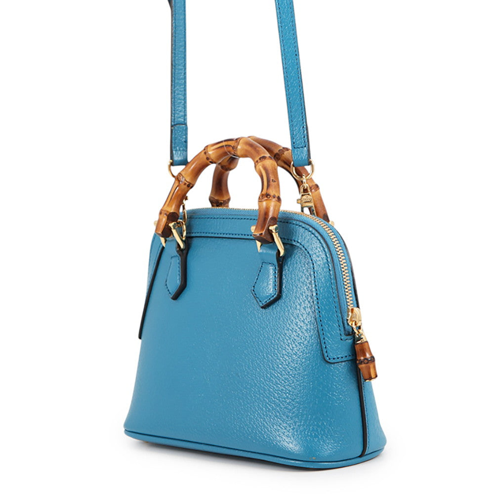 GUCCI Bamboo Diana 2-way Bag Blue715775 Leather Size Mini