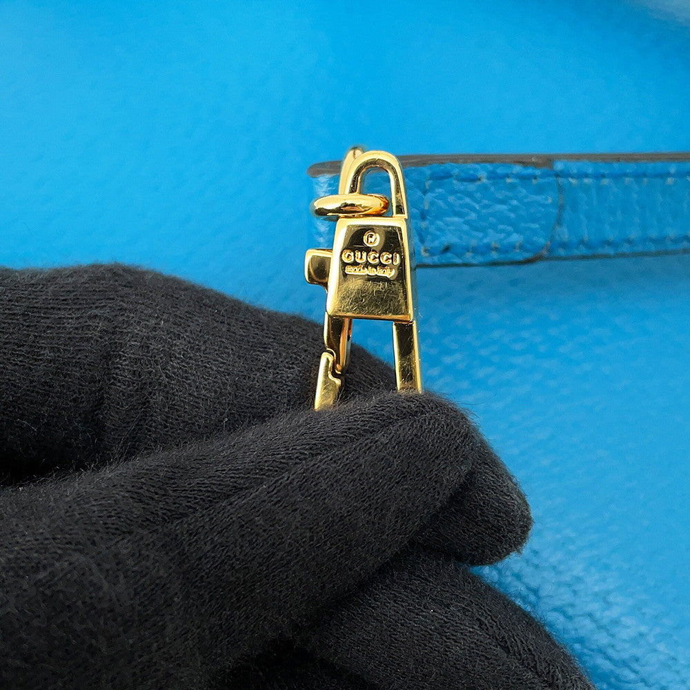 GUCCI Bamboo Diana 2-way Bag Blue715775 Leather Size Mini