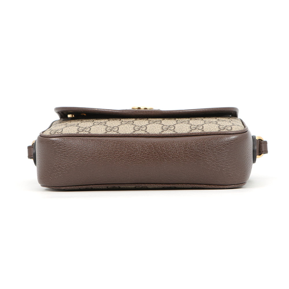 GUCCI Ophidia Shoulder Bag Brown722117 GG Supreme Leather Size Small